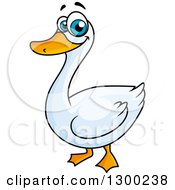 Poster, Art Print Of Cartoon White Duck Or Goose