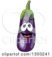Clipart Of A Purple Eggplant Character Royalty Free Vector Illustration