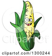 Clipart Of A Happy Corn Character Royalty Free Vector Illustration