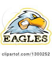 Tough Bald Eagle Bird Mascot Head With Text