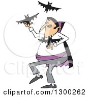 Poster, Art Print Of Cartoon Vampire Juggling Bats
