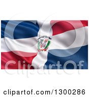Poster, Art Print Of 3d Waving Rippling Flag Of The Dominican Republic