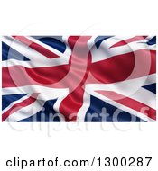 Poster, Art Print Of 3d Waving Rippling Union Jack Flag Of The United Kingdom