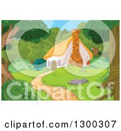 Poster, Art Print Of Cute Cottage Cabin In The Woods