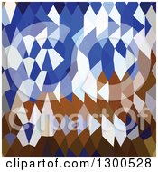 Poster, Art Print Of Low Poly Abstract Geometric Background Of Brown And Blue