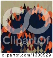 Poster, Art Print Of Low Poly Abstract Geometric Background Of Orange And Blue