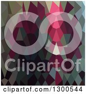 Poster, Art Print Of Low Poly Abstract Geometric Background Of Burgundy