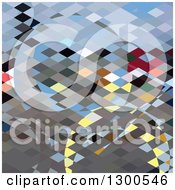 Poster, Art Print Of Low Poly Abstract Geometric Background Of Bubbles