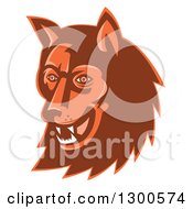 Poster, Art Print Of Retro Wild Dog Or Wolf Head