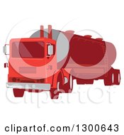 Poster, Art Print Of Retro Red Cement Truck Tanker