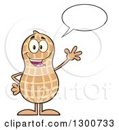 Poster, Art Print Of Happy Peanut Mascot Character Talking And Waving