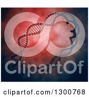 Clipart Of A 3d Dna Strand Ring On Red Royalty Free Illustration