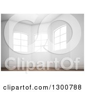 Poster, Art Print Of 3d Oriel Room Interior With Bright Windows And Wood Floors
