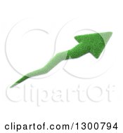 Poster, Art Print Of 3d Grass Arrow Pointing Up To The Right Over White
