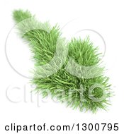 Poster, Art Print Of 3d Grass Arrow Pointing Down Over White