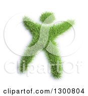Poster, Art Print Of 3d Happy Green Grass Person On White