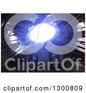 Clipart Of A 3d Futuristic Power Generator With A Glowing Source Of Energy Royalty Free Illustration