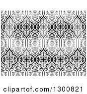 Poster, Art Print Of Black And White Ornamental Flower Pattern Background