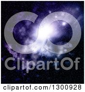 Poster, Art Print Of 3d Purple Nebula And Stars In Outer Space