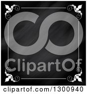 Clipart Of A Blackboard With Eraser Marks And A Decorative White Border Royalty Free Vector Illustration by KJ Pargeter