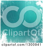Clipart Of A Turquoise Background Wiith White Grunge Royalty Free Vector Illustration