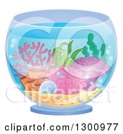 Fish Bowl With Anemones And Corals