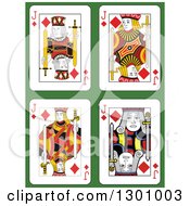 Poster, Art Print Of Jack Of Diamonds Playing Cards Over Green