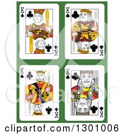 Poster, Art Print Of King Of Clubs Playing Cards Over Green