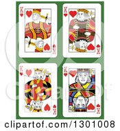 Poster, Art Print Of King Of Hearts Playing Cards Over Green