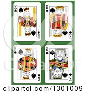 Poster, Art Print Of King Of Spades Playing Cards Over Green