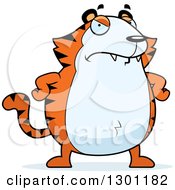 Poster, Art Print Of Cartoon Angry Mad Chubby Tiger With Hands On His Hips