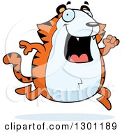 Poster, Art Print Of Cartoon Happy Chubby Tiger Running