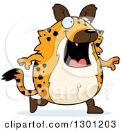 Cartoon Happy Chubby Hyena Walking