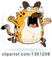 Poster, Art Print Of Cartoon Scaraed Chubby Hyena Running