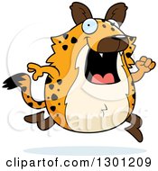 Poster, Art Print Of Cartoon Happy Chubby Hyena Running