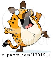 Poster, Art Print Of Cartoon Happy Chubby Hyena Dancing