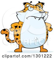 Poster, Art Print Of Cartoon Mad Angry Chubby Bobcat Character With Hands On His Hips