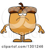 Clipart Of A Cartoon Sad Depressed Acorn Character Royalty Free Vector Illustration by Cory Thoman