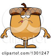 Clipart Of A Cartoon Sick Or Drunk Acorn Character Royalty Free Vector Illustration by Cory Thoman