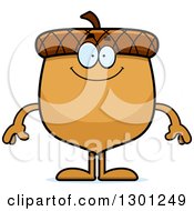 Clipart Of A Cartoon Happy Acorn Character Smiling Royalty Free Vector Illustration