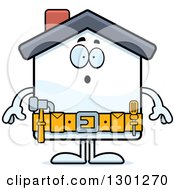 Clipart Of A Cartoon Surprised Gasping Home Improvement House Character Royalty Free Vector Illustration
