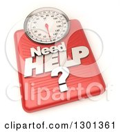 Clipart Of A 3d Red Body Weight Scale With Need Help Text On Shaded White 3 Royalty Free Illustration by Frank Boston