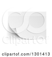 Clipart Of A Blank 3d Piece Of Paper With A Turning Corner On White Royalty Free Vector Illustration
