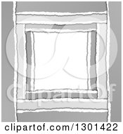 Poster, Art Print Of Grayscale Torn Paper Frame Background With White Text Space