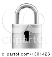 Clipart Of A 3d Silver Metal Padlock Royalty Free Vector Illustration by vectorace #COLLC1301426-0166