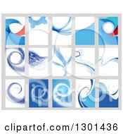 Poster, Art Print Of Abstract Blue Backgrounds On Gray