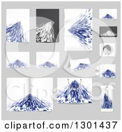 Poster, Art Print Of Abstract Blue Backgrounds On Gray 2