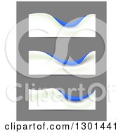 Clipart Of Blue Wave Website Banners On Gray Royalty Free Vector Illustration