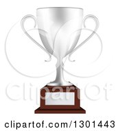 Clipart Of A 3d Silver Trophy Cup On A Stand Royalty Free Vector Illustration