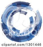 Poster, Art Print Of Blue Abstract Circle Or Tunnel Background